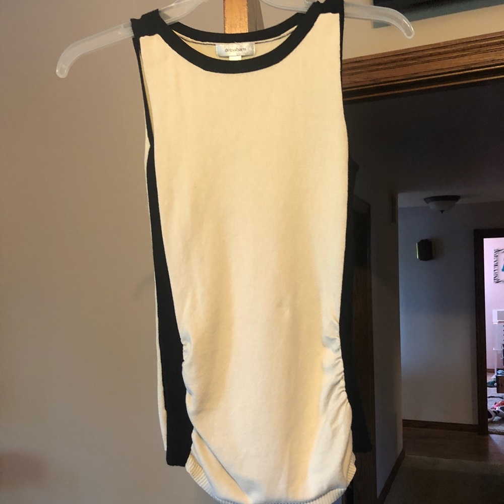 Cream and black stretchy dress tank